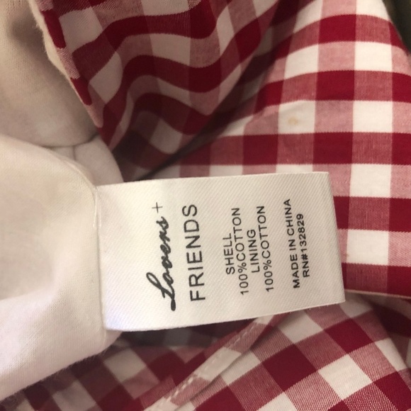 Lovers and Friends Gingham Red Mini Dress One Shoulder M - Picture 15 of 16